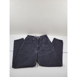 Vintage Zena‎ Tapered Mom Jeans Women 14 Black Excellent High Rise Pleated